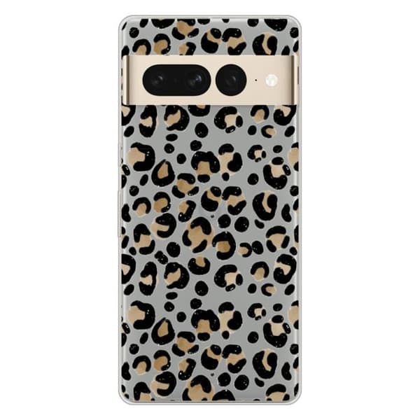 Tryckt silikonfodral som är kompatibelt med Google Pixel 7 Pro Leopard