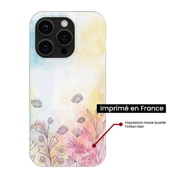 Tryckt silikonfodral som är kompatibelt med Apple iPhone 13 Pro Watercolor blommor