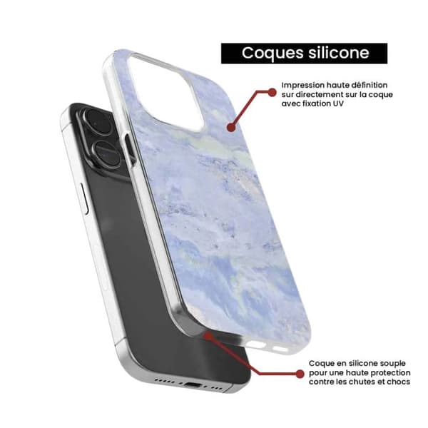 Tryckt silikonfodral som är kompatibelt med Apple iPhone 15 Blue Marble