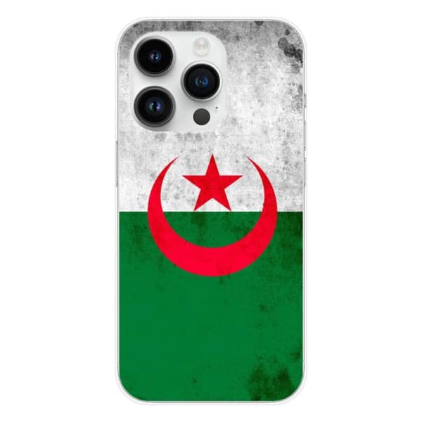 Tryckt silikonfodral som är kompatibelt med Apple iPhone 15 Pro Algeriets flagga