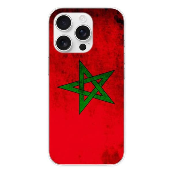 Tryckt silikonfodral som är kompatibelt med Apple iPhone 16 Pro Marocco Flag
