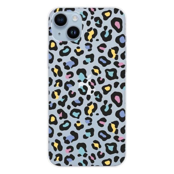 Tryckt silikonfodral som är kompatibelt med Apple iPhone 14 Plus Färgglad leopard