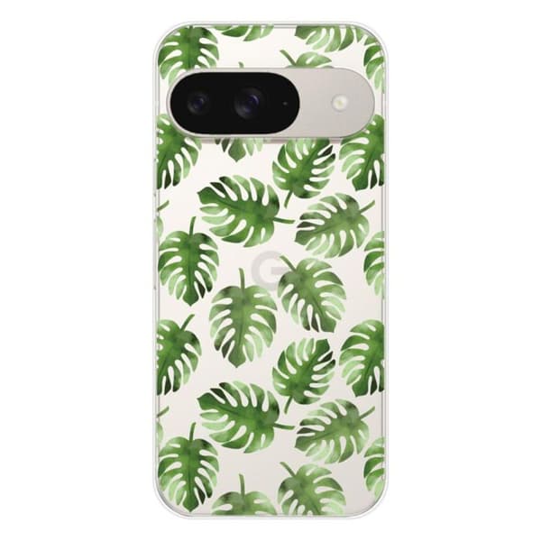 Tryckt silikonfodral som är kompatibelt med Google Pixel 9 Monstera Leaves
