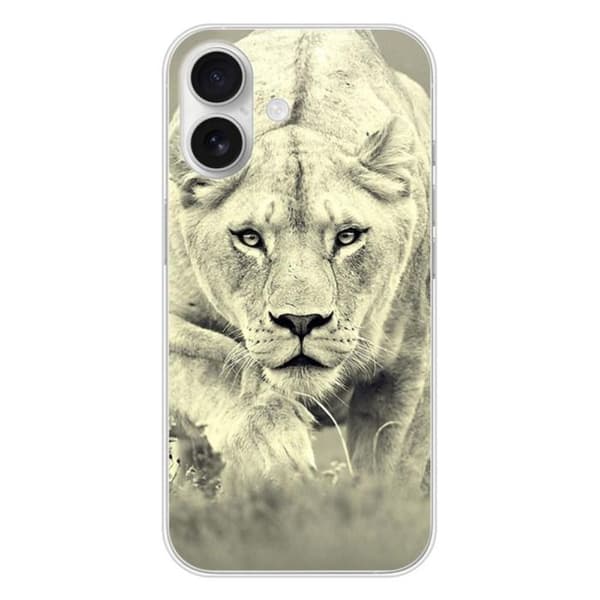 Tryckt silikonfodral som är kompatibelt med Apple iPhone 16 Lioness