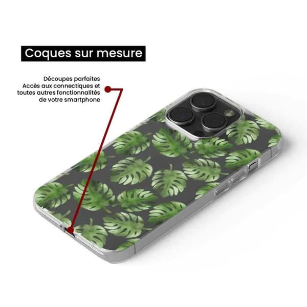 Tryckt silikonfodral som är kompatibelt med Apple iPhone 16 Plus Monstera löv