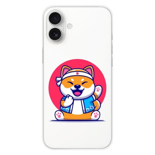 Tryckt silikonfodral som är kompatibelt med Apple iPhone 16 Plus Shiba ninja