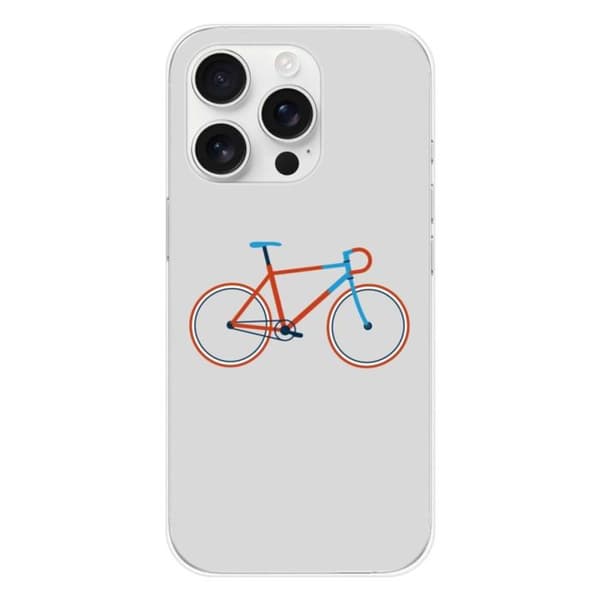Tryckt silikonfodral som är kompatibelt med Apple iPhone 16 Pro Bike Color Hipster