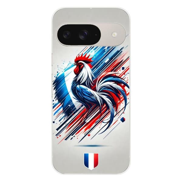 Tryckt silikonfodral som är kompatibelt med Google Pixel 9 French Rooster