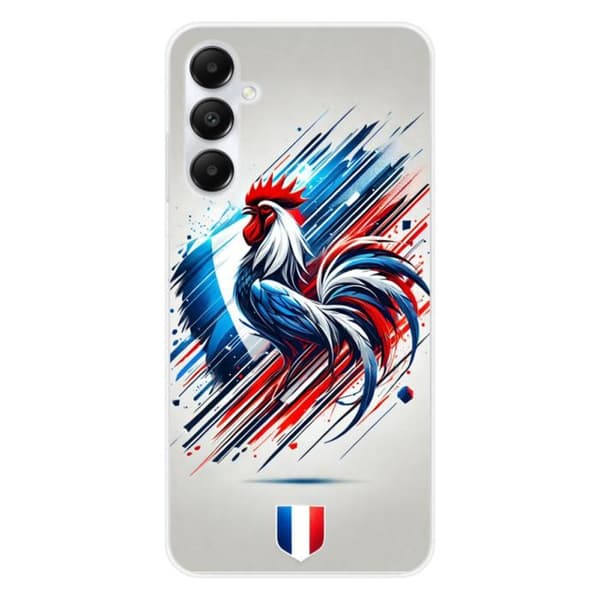 Tryckt silikonfodral som är kompatibelt med Samsung Galaxy A25 French Rooster