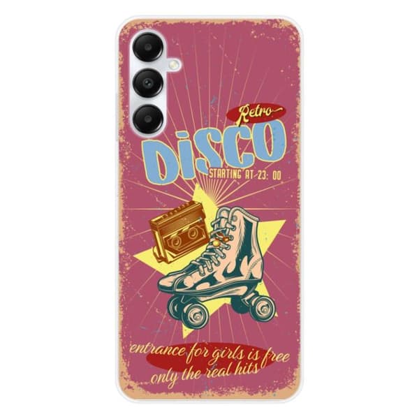 Siliconfodral med tryck - 1001 fodral - Samsung Galaxy A25 - Multicolor - Retro disco - Halvstyv