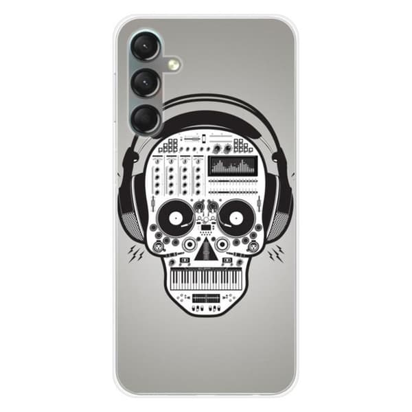 Tryckt silikonfodral kompatibelt Samsung Galaxy A24 4G Skull Music
