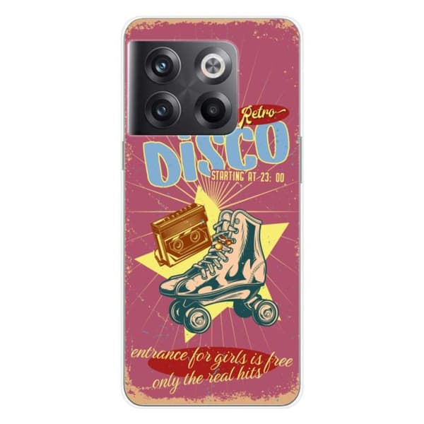 Tryckt silikonfodral som är kompatibelt med OnePlus 10T 5G Retro disco