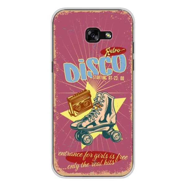 Tryckt silikonfodral som är kompatibelt med Samsung Galaxy A3 2017 Retro disco