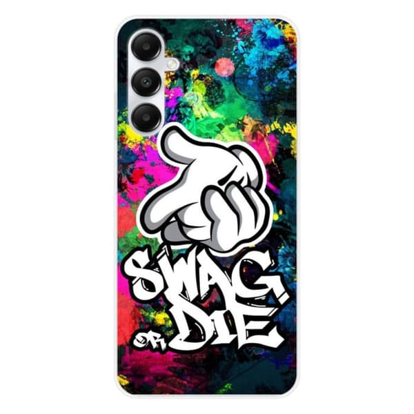 Tryckt silikonfodral som är kompatibelt med Samsung Galaxy A25 Swag or die