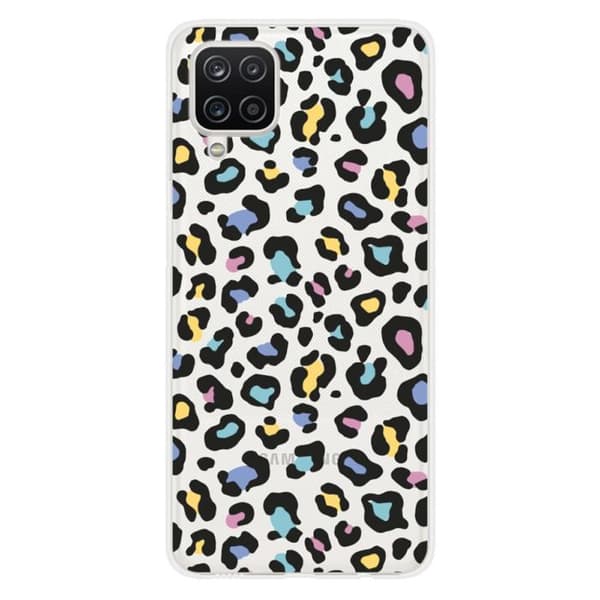 Tryckt silikonfodral som är kompatibelt med Samsung Galaxy A12 5G Färgglad leopard