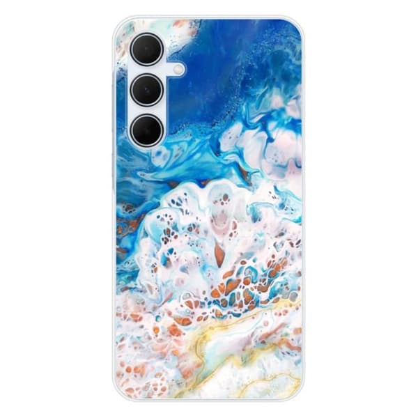 Tryckt silikonfodral som är kompatibelt med Samsung Galaxy A35 5G Ocean marmor