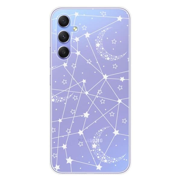 Tryckt silikonfodral som är kompatibelt med Samsung Galaxy A34 5G Starry-linjer
