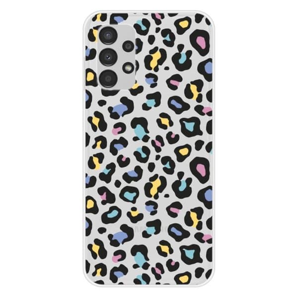 Tryckt silikonfodral som är kompatibelt med Samsung Galaxy A13 4G Färgglad leopard