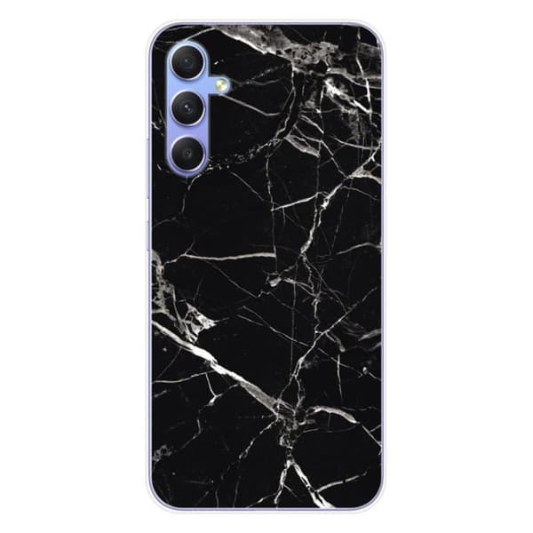 Tryckt silikonfodral kompatibelt Samsung Galaxy A34 5G svart marmor