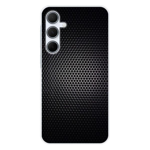 Tryckt silikonfodral som är kompatibelt med Samsung Galaxy A35 5G Dark Metal