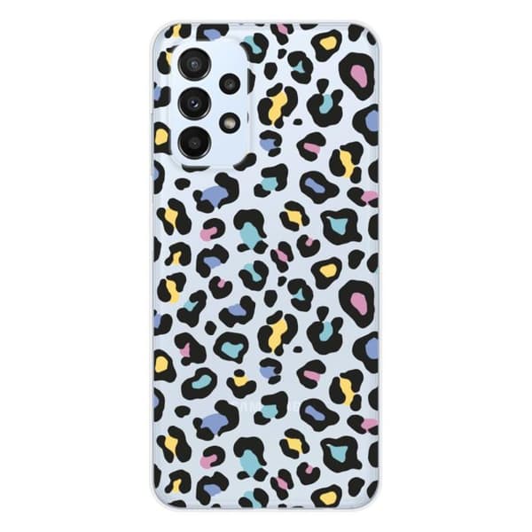 Tryckt silikonfodral kompatibelt Samsung Galaxy A23 4G Galaxy A23 5G färgglad leopard