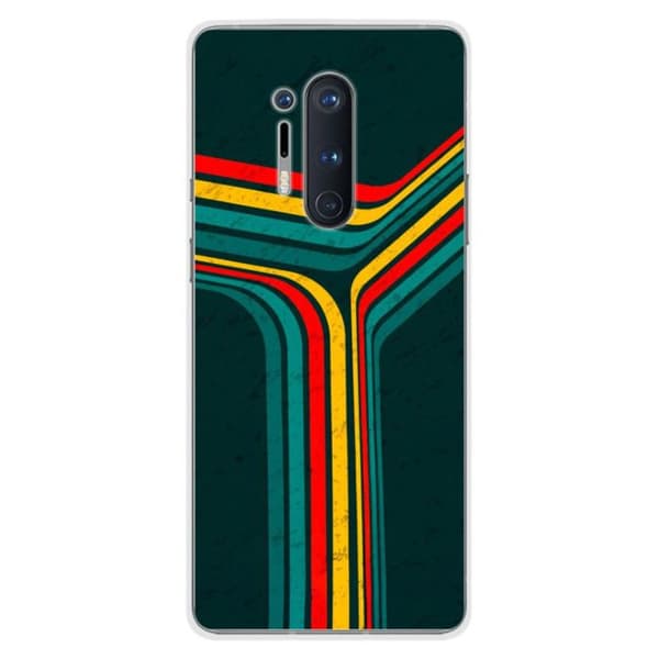 Tryckt silikonfodral som är kompatibelt med OnePlus 8 Pro Retro-linjer