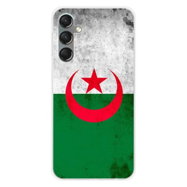 Tryckt silikonfodral som är kompatibelt med Samsung Galaxy A24 4G Algeriets flagga