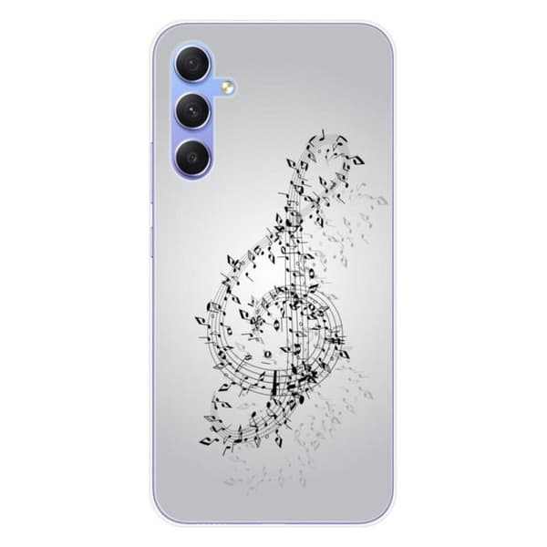 Tryckt silikonfodral som är kompatibelt med Samsung Galaxy A34 5G Vals av noter