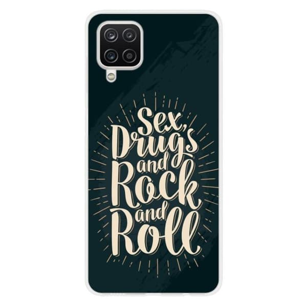 Tryckt silikonfodral som är kompatibelt med Samsung Galaxy A12 5G Sex and rock and roll