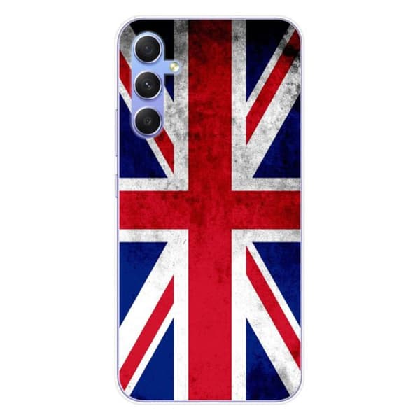Tryckt silikonfodral som är kompatibelt med Samsung Galaxy A34 5G Englands flagga