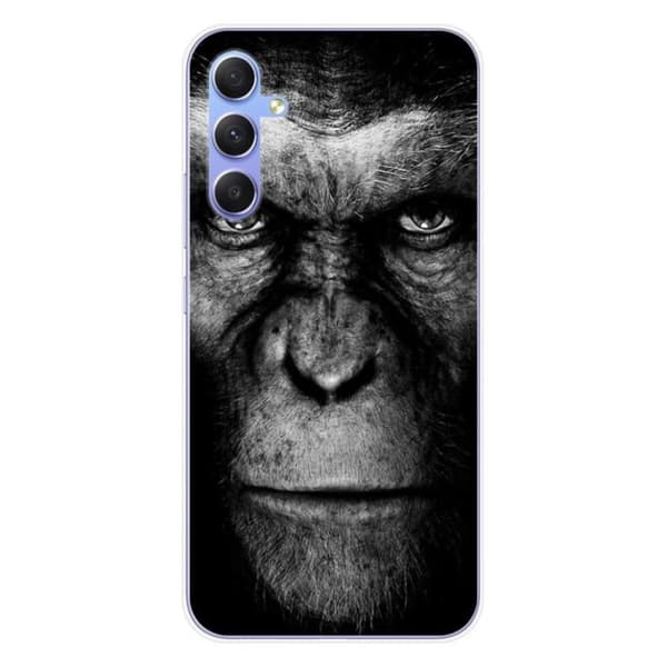 Tryckt silikonfodral som är kompatibelt med Samsung Galaxy A34 5G Monkey