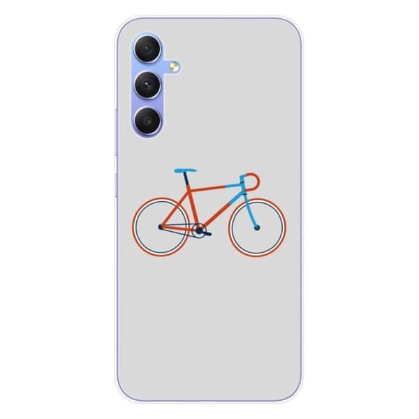 Tryckt silikonfodral som är kompatibelt med Samsung Galaxy A34 5G Bike color Hipster