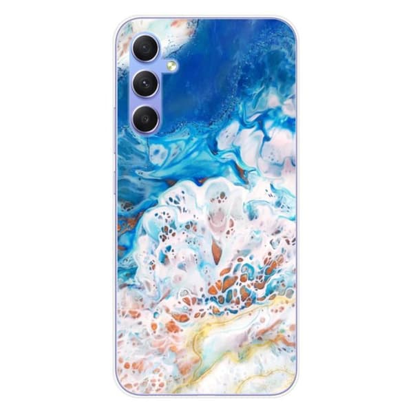 Tryckt silikonfodral som är kompatibelt med Samsung Galaxy A34 5G Ocean marmor