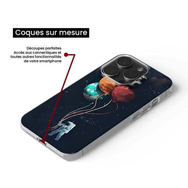 Siliconefodral med tryck - 1001 skydd - Oppo A76 - Flerfärgad - Kosmonaut med ballonger - Optimal skydd