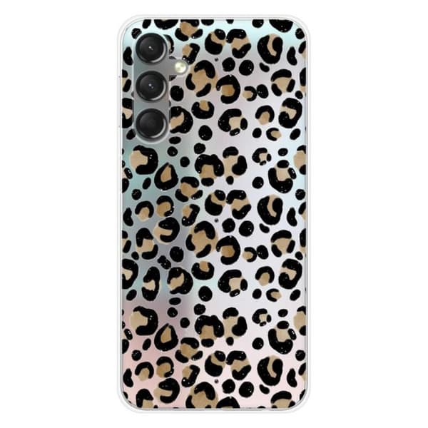 Tryckt silikonfodral som är kompatibelt med Samsung Galaxy A24 4G Leopard