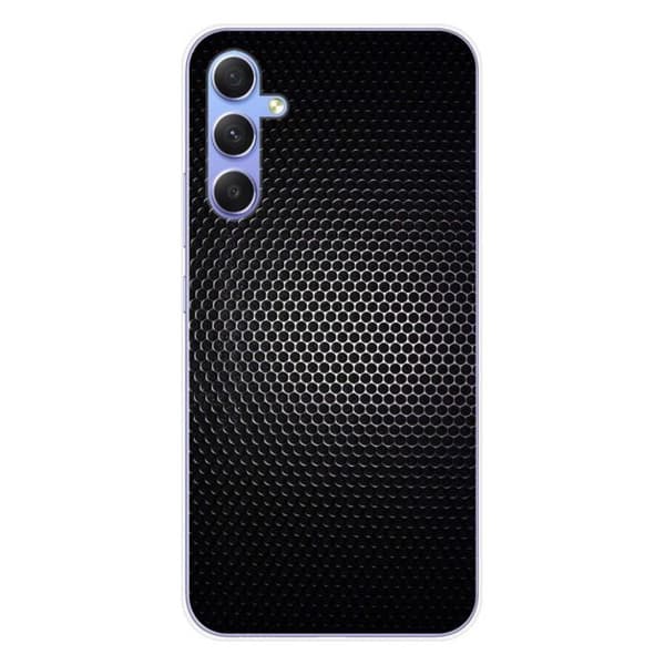 Tryckt silikonfodral som är kompatibelt med Samsung Galaxy A34 5G Dark Metal