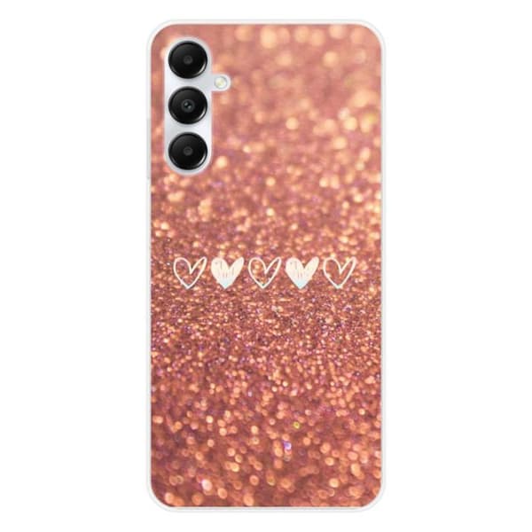 Tryckt silikonfodral som är kompatibelt med Samsung Galaxy A25 Heart glitter