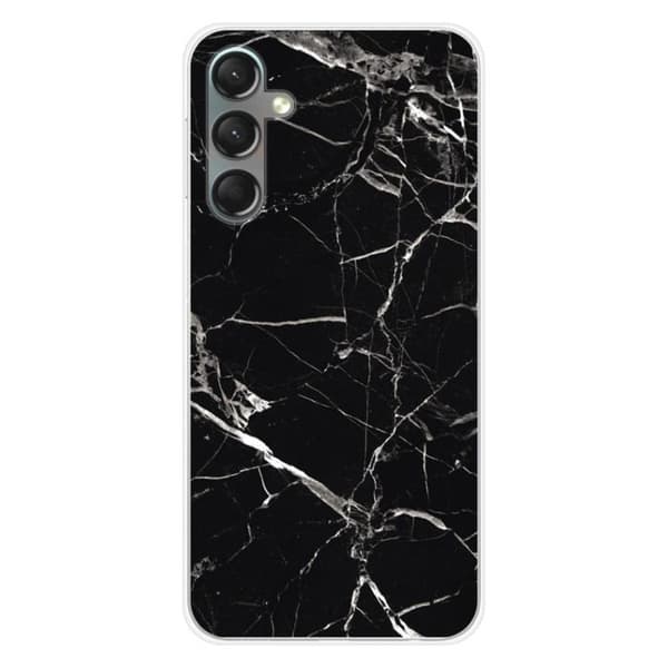 Tryckt silikonfodral som är kompatibelt med Samsung Galaxy A24 4G svart marmor