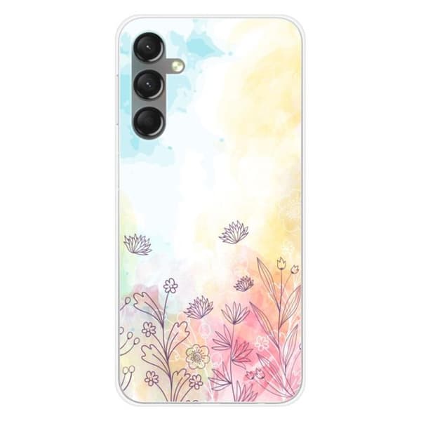 Tryckt silikonfodral som är kompatibelt med Samsung Galaxy A24 4G akvarellblommor