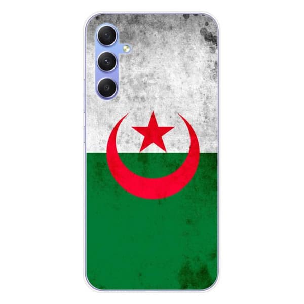 Tryckt silikonfodral som är kompatibelt med Samsung Galaxy A34 5G Algeriets flagga