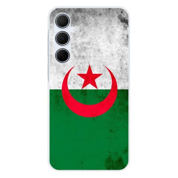 Tryckt silikonfodral som är kompatibelt med Samsung Galaxy A35 5G Algeriets flagga