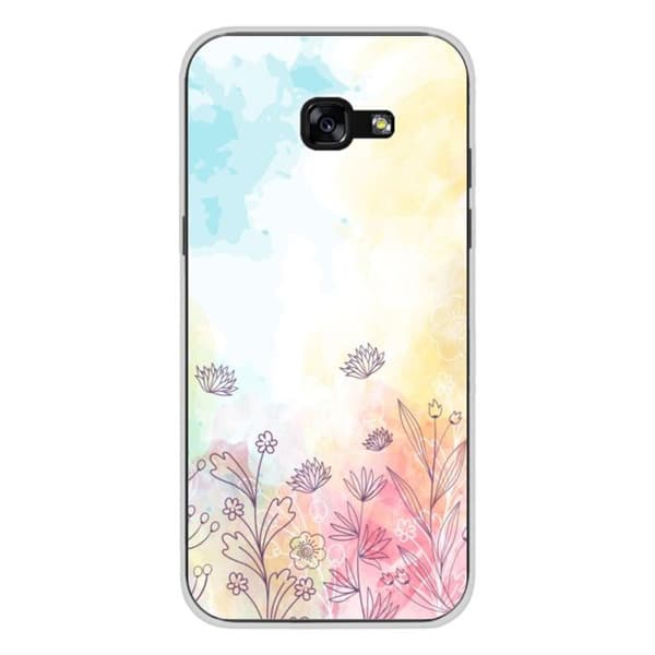 Tryckt silikonfodral som är kompatibelt med Samsung Galaxy A3 2017 akvarellblommor