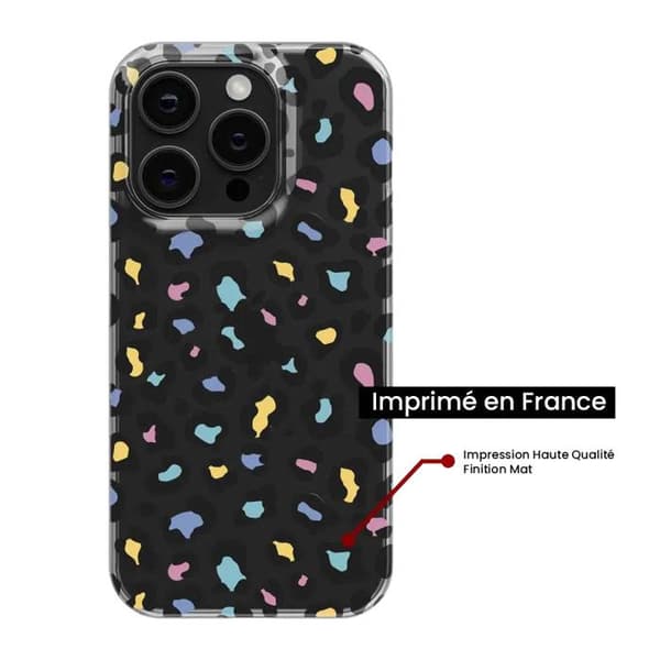 Tryckt silikonfodral som är kompatibelt med Samsung Galaxy A25 Färgglad leopard