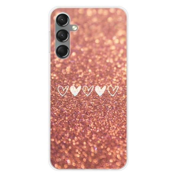 Tryckt silikonfodral som är kompatibelt med Samsung Galaxy A24 4G hjärtglitter