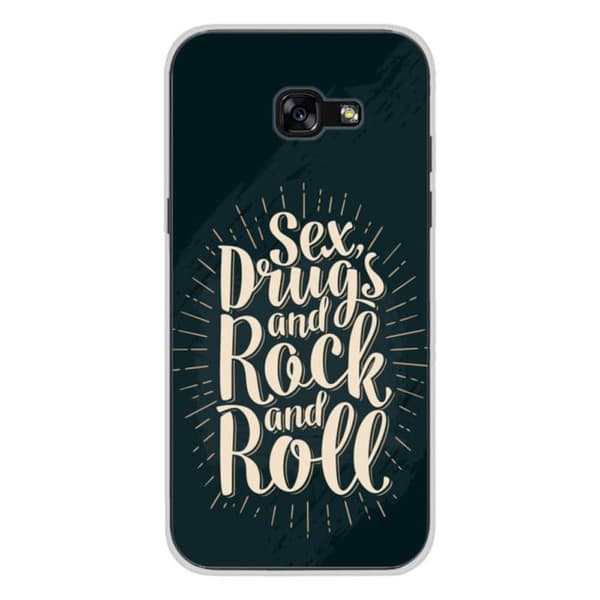Tryckt silikonfodral som är kompatibelt med Samsung Galaxy A3 2017 Sex and rock and roll