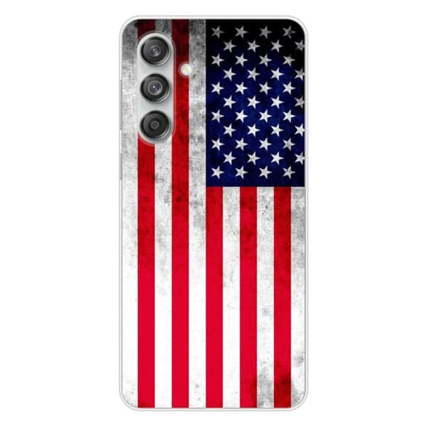 Tryckt silikonfodral som är kompatibelt med Samsung Galaxy M55 5G USA flagga