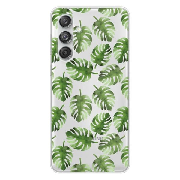 Tryckt silikonfodral som är kompatibelt med Samsung Galaxy M55 5G Monstera löv