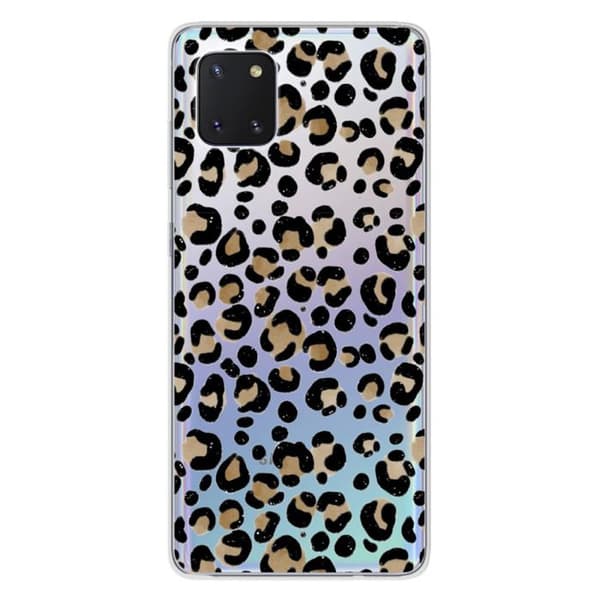 Tryckt silikonfodral som är kompatibelt med Samsung Galaxy Note 10 Lite Leopard