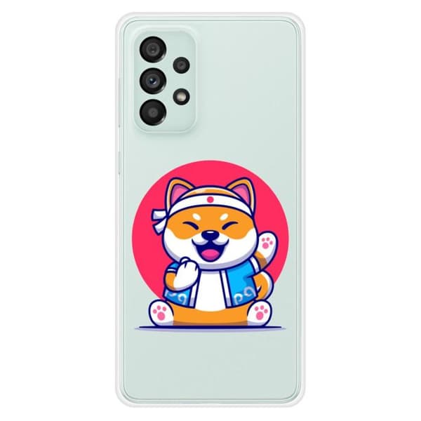 Tryckt silikonfodral som är kompatibelt med Samsung Galaxy A73 5G Shiba ninja
