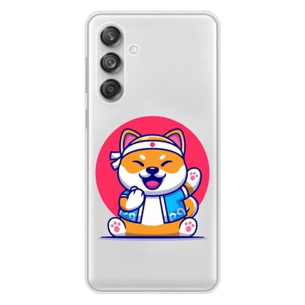 Tryckt silikonfodral som är kompatibelt med Samsung Galaxy M55 5G Shiba ninja